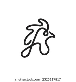 Rooster Head Logo. Vector Rooster Chicken Logotype and symbol