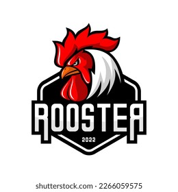 rooster head logo vector design on white background