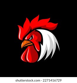 rooster head logo vector design on white background	