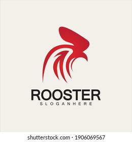 Logo de la cabeza de gallo, símbolo vectorial, diseño de la ilustración del icono.Rooster pollo cock. Ilustración del vector abstracto