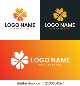 Rooster head logo vector icon symbol Plant  illustration design. Rooster chicken cock. Abstract vector illustration