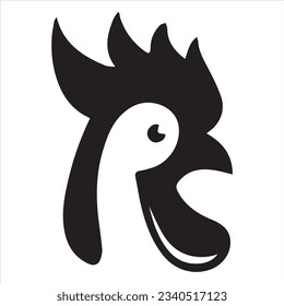 Rooster head logo vector icon symbol illustration design. Rooster chicken cock. Abstract vector illustration. Rooster silhouette vector, poultry chickens roosters head vector