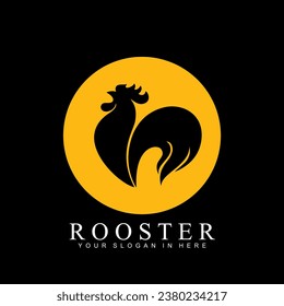 Rooster-Kopf-Logo, VektorsymbolIllustration Design.Rooster-Hühnercock.Vektorgrafik