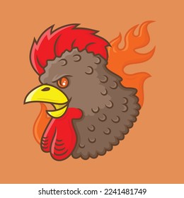 rooster head logo vector illustration