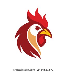 logo de cabeza de gallo Vector simple logo limpio