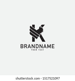 Rooster head logowith red and dark purple color. Creative rooster head logo design inspiration. can be used as symbols, brand identity, company logo, icons, or others. 