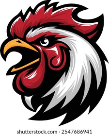 Rooster Head Mascot, Chicken, Rooster illustration, vector Logo