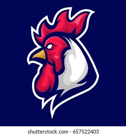 Rooster head mascot logo