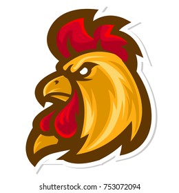Rooster head mascot logo