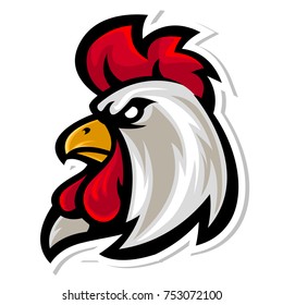 Rooster head mascot logo