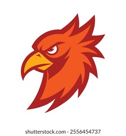 Rooster head mascot logo art illustration