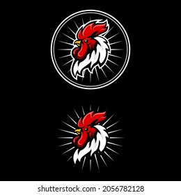 rooster head mascot logo  for e sport team 