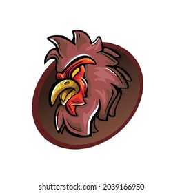 rooster head mascot logo with hand drawing style for badge, emblem and t shirt printing. rooster head illustration