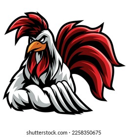 Rooster head mascot logo template