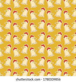 rooster head pattern vector template  background