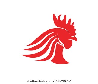 Rooster head red symbols and logo icons template