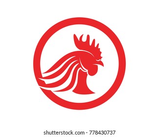 Rooster head red symbols and logo icons template