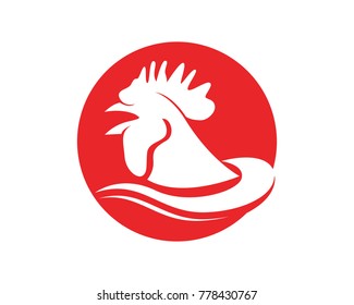 Rooster head red symbols and logo icons template
