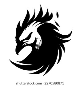 Rooster Head Silhouette Logo Vector