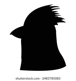 rooster head silhouette vector design. black and white.