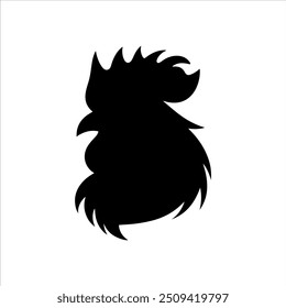 Rooster head silhouette vector illustration design on white background.