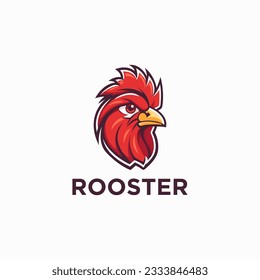 Rooster Head Sport Mascot icon symbol, Chicken Head logo vector illustration template