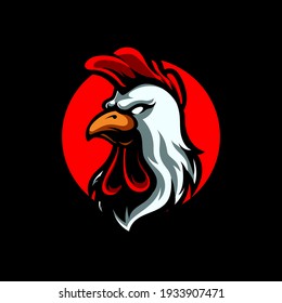 Rooster Head Sport Mascot Logo