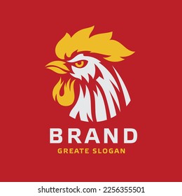 rooster head symbol with in circular style vector