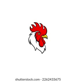 rooster head vector design template