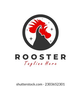 rooster head vector illustration logo design