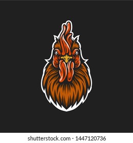 ilustración del logotipo vectorial de la cabeza de gallo