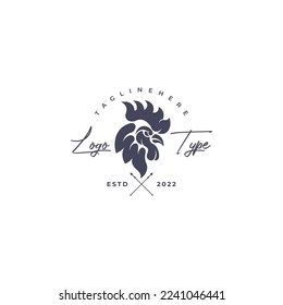 rooster head vector logo template