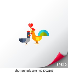 Rooster and Hen Icon