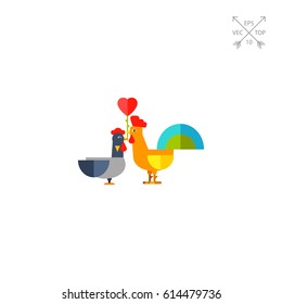 Rooster and Hen Icon