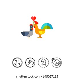 Rooster and Hen Icon