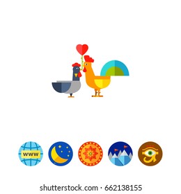 Rooster and Hen Icon