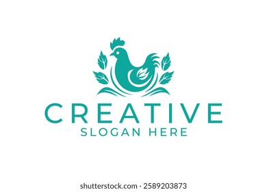 rooster hen minimal logo design vector sublimation
