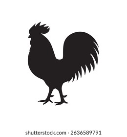 Rooster and Hen Silhouette Bundle – Farm Animal Vector 