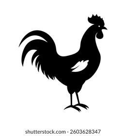 Rooster Hen vector illustration Silhouette isolated on white background 
