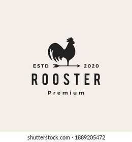 rooster hipster vintage logo vector icon illustration