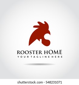 Rooster Home Logo template. Vector Illustrator Eps.10