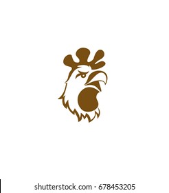 Rooster icon, chicken, healthy eating, vector illustration