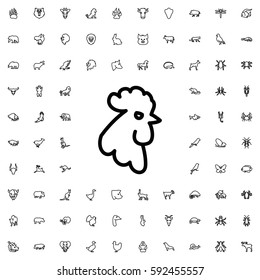 rooster icon illustration isolated vector sign symbol. Animals icons vector set.