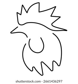 ícone de galo isolado no fundo branco, ilustração vetorial.