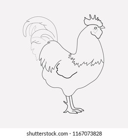 Rooster icon line element. Vector illustration of rooster icon line isolated on clean background for your web mobile app logo design.