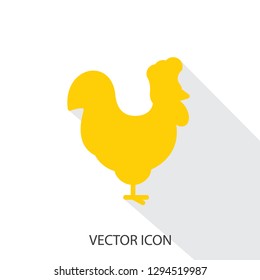 Rooster icon, line sign, vector illustration eps10