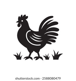 Rooster icon logo design template isolated illustration