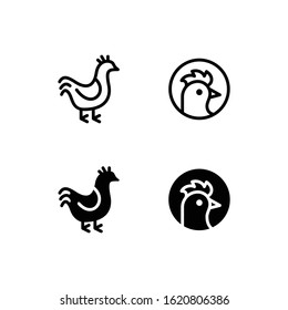 Rooster Icon Logo Vector Symbol. Chicken Icon