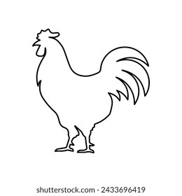 Rooster icon on a white background, vector illustration