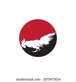 Rooster icon and symbol template illustration